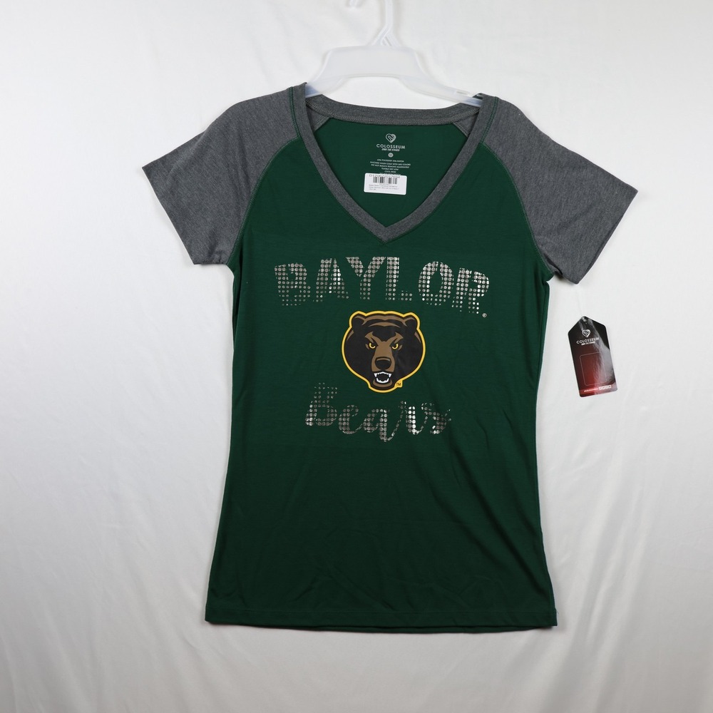 Baylor Bears Shirt Womens Medium Green Gray NCAA College Football Colosseum Soft